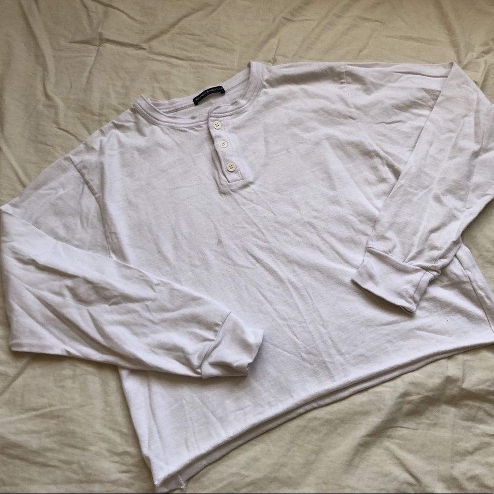 White Button Up Pullover
